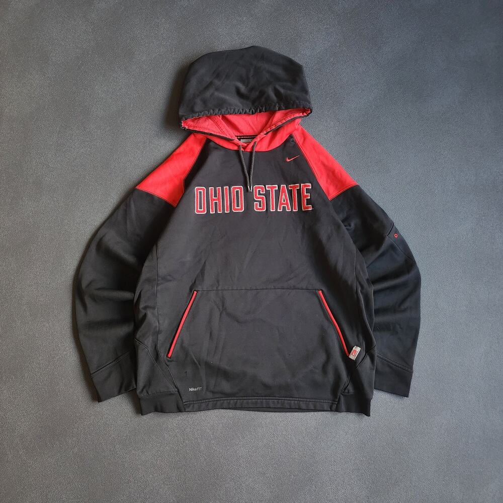 Vintage Ohio State Buckeyes Nike Dri Fit Pullover Hoodie Large